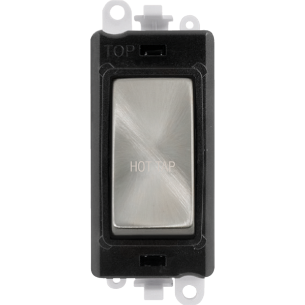 Click GridPro 20AX Double Pole Switch Module - Black - Satin Chrome - Hot Tap – GM2018BKSC-HT