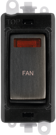 Click GridPro 20AX Double Pole Switch With Neon Module - Black - Matt Bronze - Fan – GM2018NBKBZ-FN