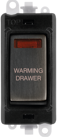 Click GridPro 20AX Double Pole Switch With Neon Module - Black - Matt Bronze - Warming Drawer – GM2018NBKBZ-WDR