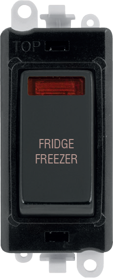Click GridPro 20AX Double Pole Switch With Neon Module - Black - Metal Black - Fridge Freezer – GM2018NBKMB-FF