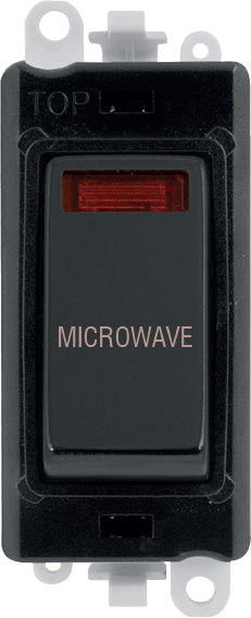 Click GridPro 20AX Double Pole Switch With Neon Module - Black - Metal Black - Microwave – GM2018NBKMB-MW