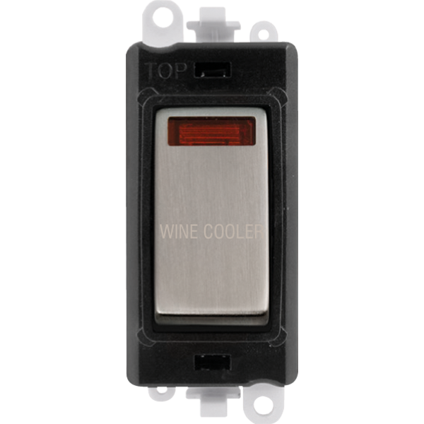 Click GridPro 20AX Double Pole Switch With Neon Module - Black - Stainless Steel - Wine Cooler – GM2018NBKSS-WC