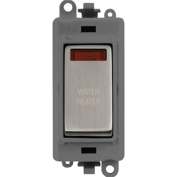 Click GridPro 20AX Double Pole Switch With Neon Module - Grey - Stainless Steel - Water Heater – GM2018NGYSS-WH