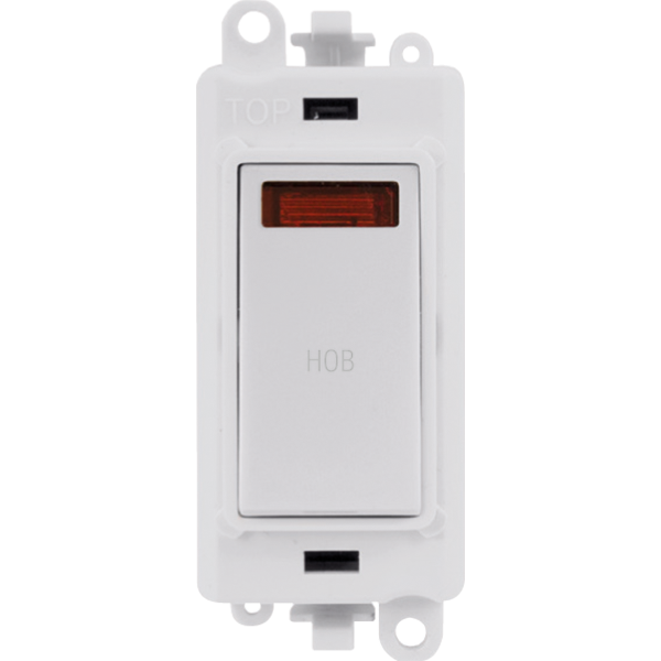 Click GridPro 20AX Double Pole Switch With Neon Module - Polar White - Hob – GM2018NPW-HB