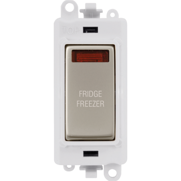 Click GridPro 20AX Double Pole Switch With Neon Module - Polar White - Pearl Nickel - Fridge Freezer – GM2018NPWPN-FF