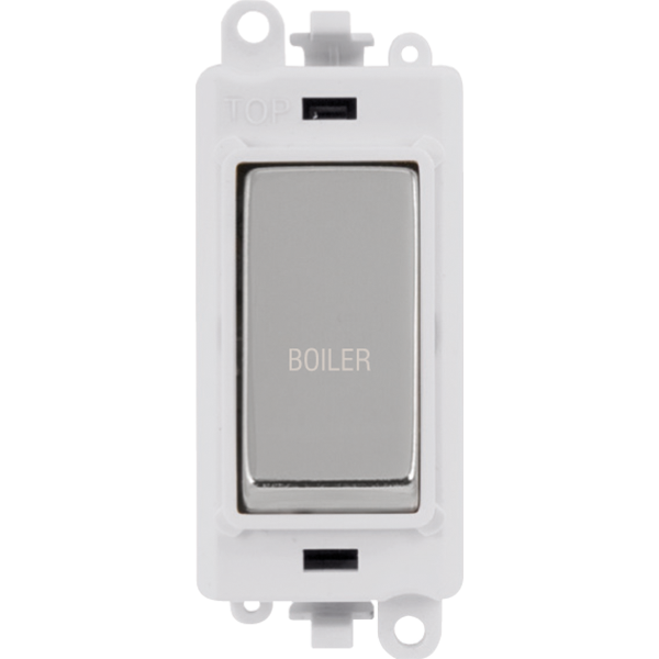 Click GridPro 20AX Double Pole Switch Module - Polar White - Polished Chrome - Boiler – GM2018PWCH-BL