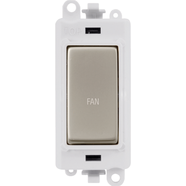 Click GridPro 20AX Double Pole Switch Module - Polar White - Pearl Nickel - Fan – GM2018PWPN-FN