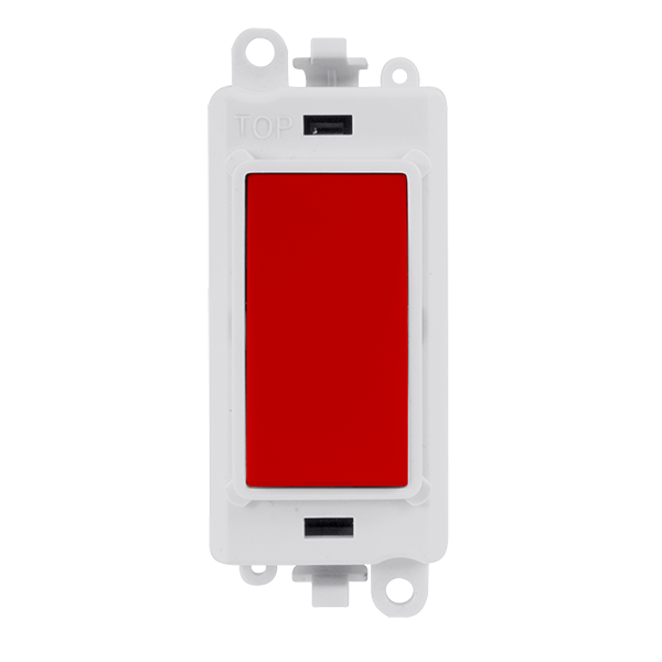 Click GridPro 20AX Double Pole Switch Module - Polar White - Red – GM2018PWRD