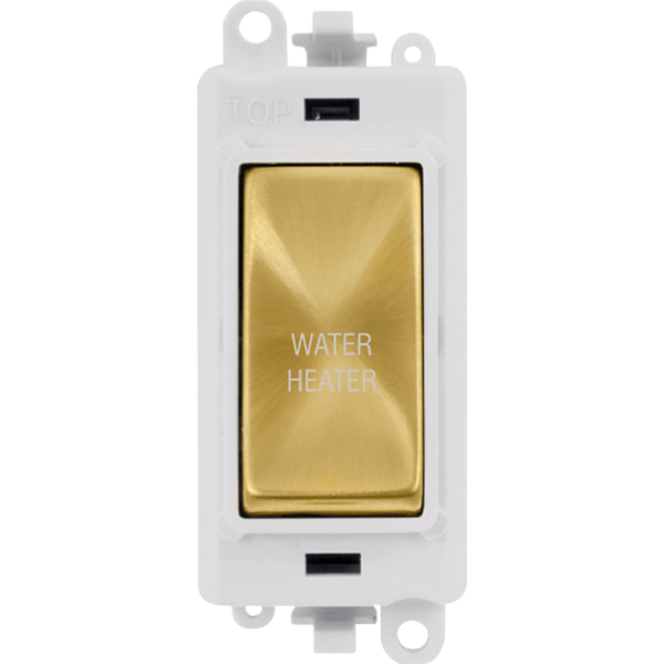 Click GridPro 20AX Double Pole Switch Module - Polar White - Satin Brass - Water Heater – GM2018PWSB-WH