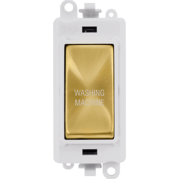 Click GridPro 20AX Double Pole Switch Module - Polar White - Satin Brass - Washing Machine – GM2018PWSB-WM