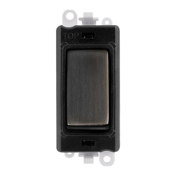 Click GridPro GRIDPRO 20AX INTERMEDIATE SWITCH MODULE - BLACK INSERT - METAL MATT BRONZE SWITCH – GM2028BKBZ