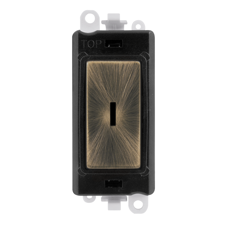 Click GridPro 20AX Double Pole Keyswitch Module - Black - Antique Brass – GM2046BKAB