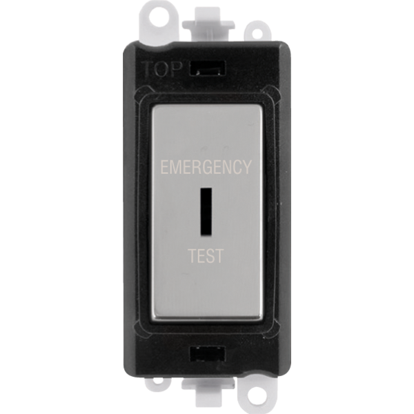Click GridPro 20AX Double Pole Keyswitch 'Emergency Test' - Black - Polished Chrome – GM2046BKCHET