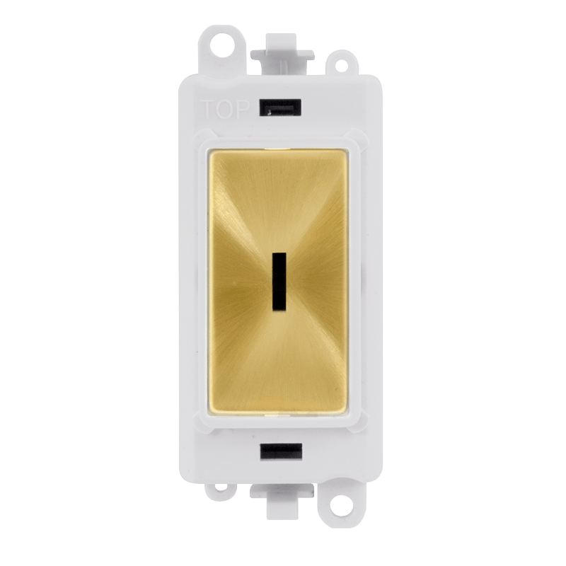 Click GridPro 20AX Double Pole Keyswitch Module - White - Satin Brass – GM2046PWSB
