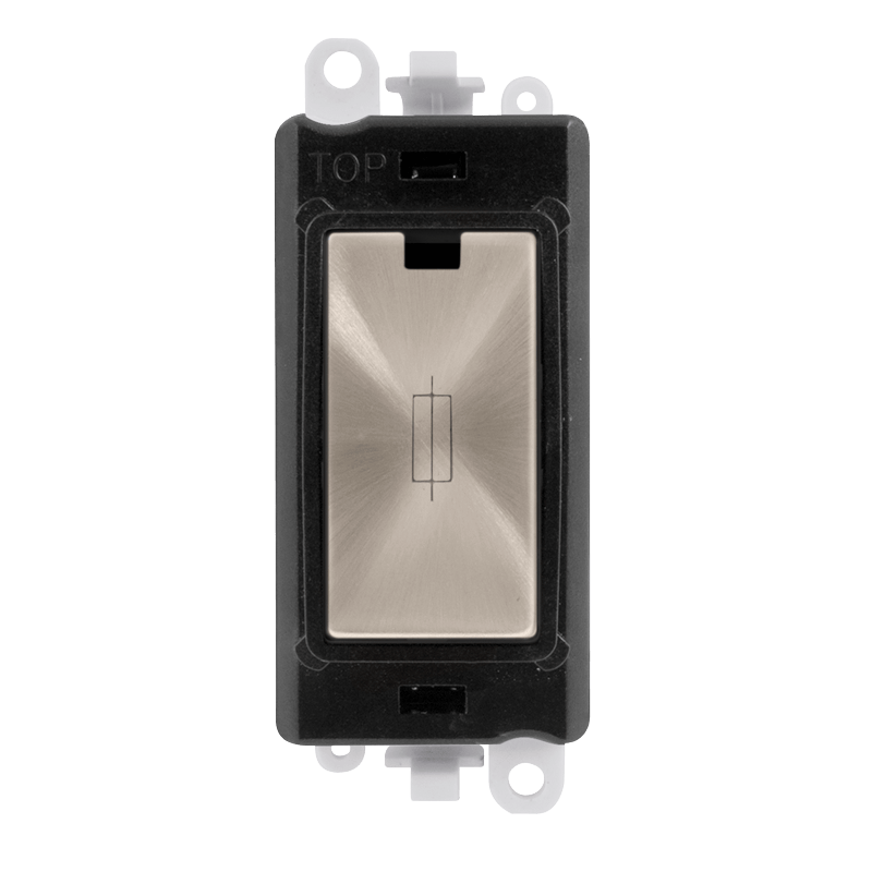 Click GridPro 13A Fused Module - Black - Brushed Stainless – GM2047BKBS