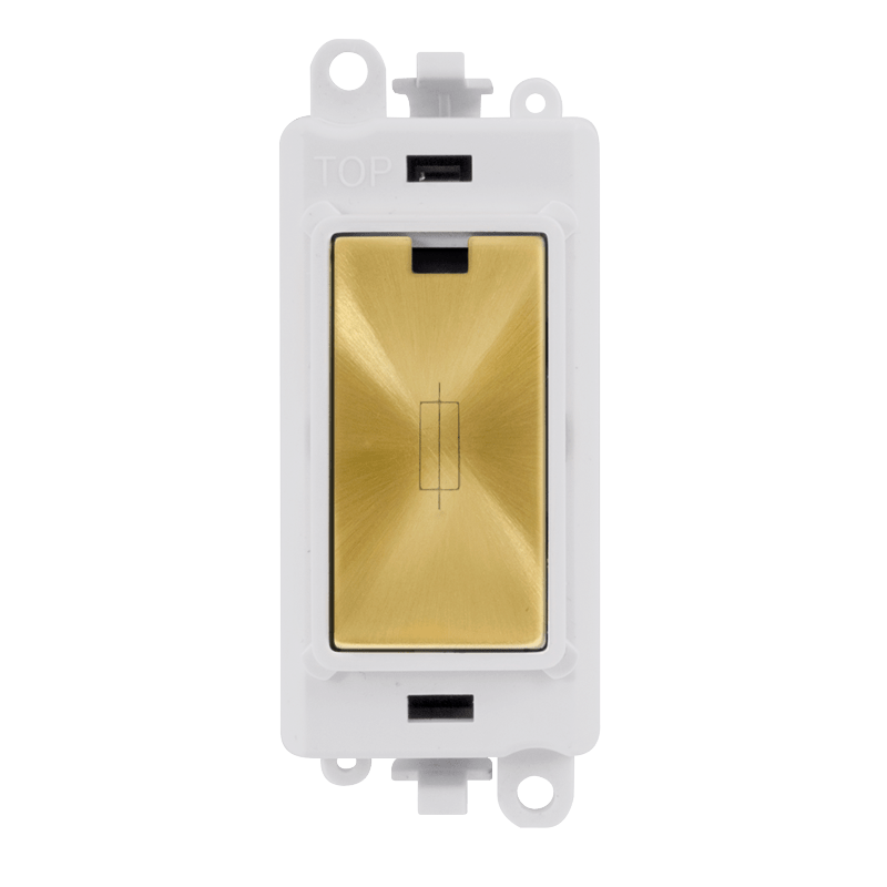 Click GridPro 13A Fused Module - White - Satin Brass – GM2047PWSB