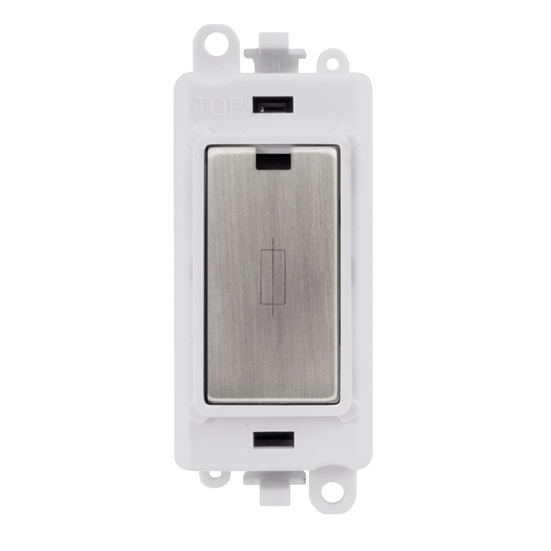 Click GridPro 13A Fused Module - White - Stainless Steel – GM2047PWSS