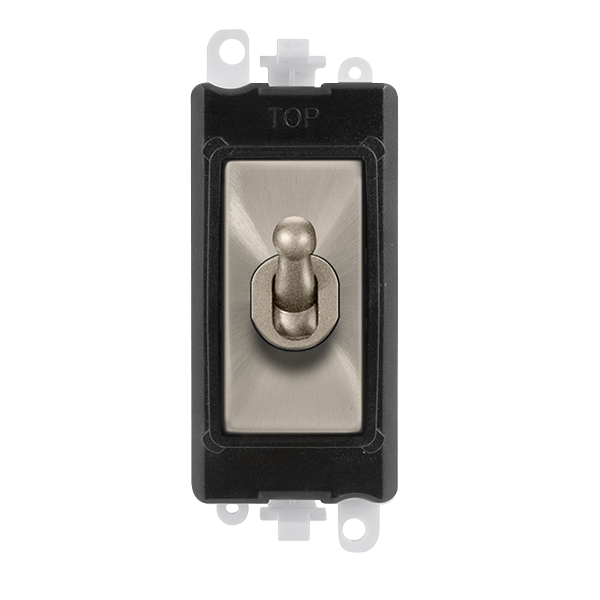 Click GridPro 20AX Double Pole Toggle Switch Module - Black - Brushed Stainless – GM209018BKBS