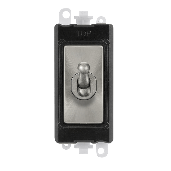 Click GridPro 20AX Double Pole Toggle Switch Module - Black - Satin Chrome – GM209018BKSC