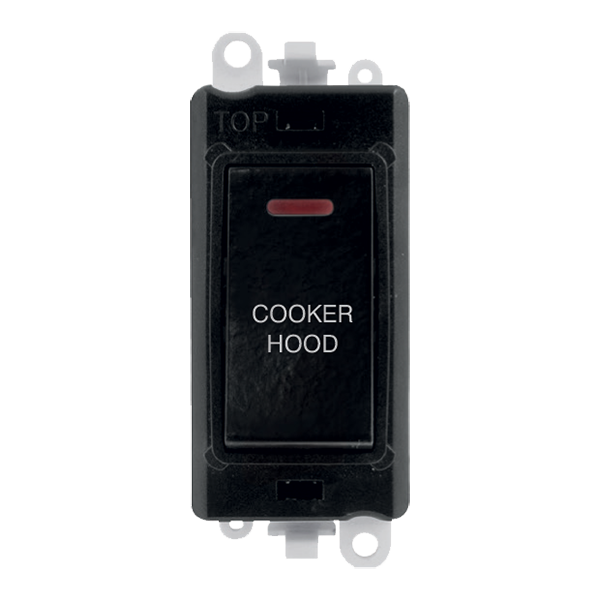 Click GridPro 20AX Double Pole Switch With LED Module - Black - Cooker Hood – GM2218BK-CH