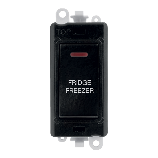 Click GridPro 20AX Double Pole Switch With LED Module - Black - Fridge Freezer – GM2218BK-FF