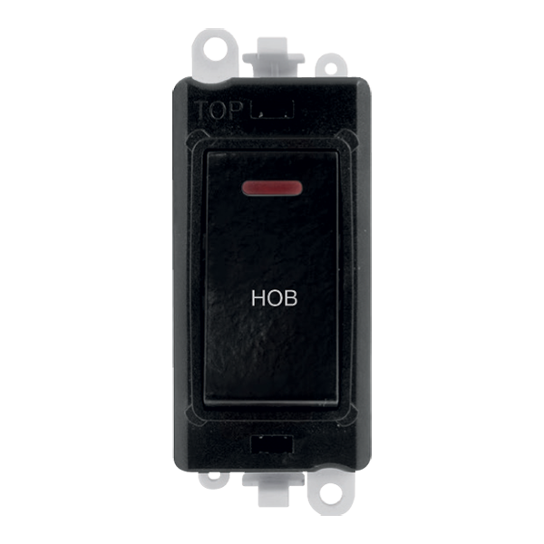 Click GridPro 20AX Double Pole Switch With LED Module - Black - Hob – GM2218BK-HB