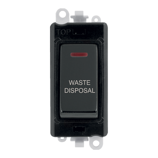 Click GridPro 20AX Double Pole Switch With LED Module - Black - Black Nickel - Waste Disposal – GM2218BKBN-WD