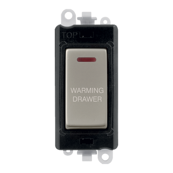 Click GridPro 20AX Double Pole Switch With LED Module - Black - Pearl Nickel - Warming Drawer – GM2218BKPN-WDR