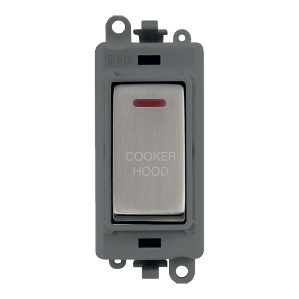 Click GridPro 20AX Double Pole Switch With LED Module - Grey - Stainless Steel - Cooker Hood – GM2218GYSS-CH