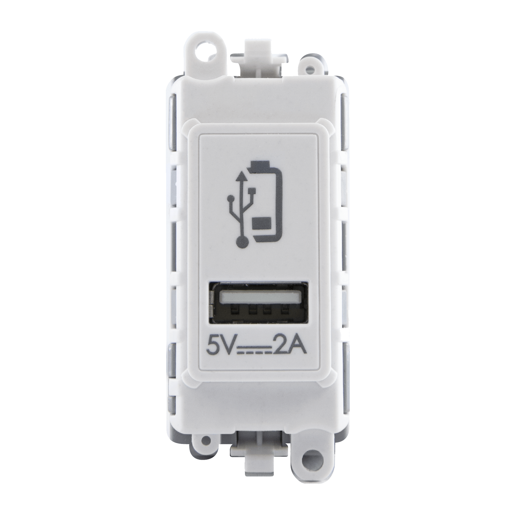 Click GridPro GRIDPRO 2.4A TYPE A USB CHARGING MOD WH – GM2515WH