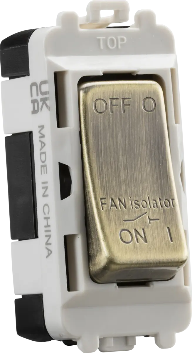 Knightsbridge 10A Fan Isolator Module - antique brass – GDM020AB