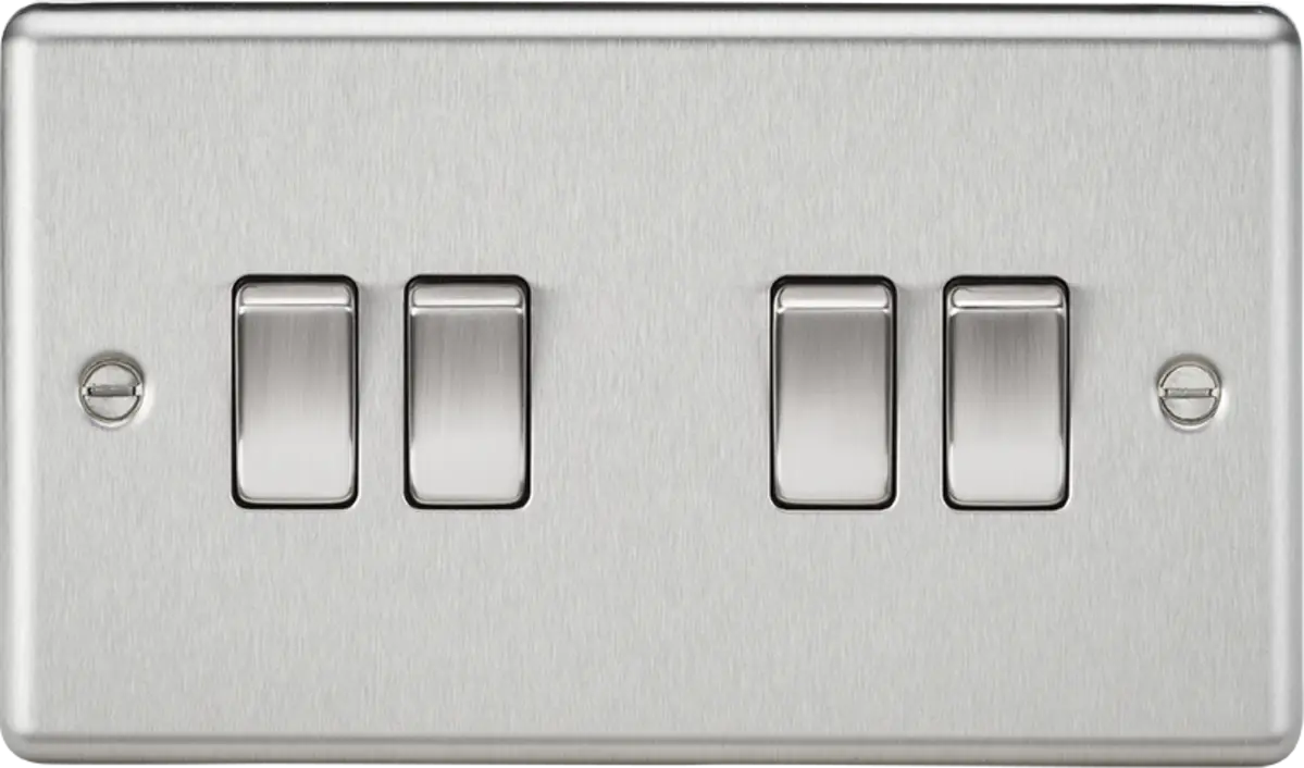Knightsbridge 10AX 4G 2-way Switch - Brushed Chrome – CL41BC