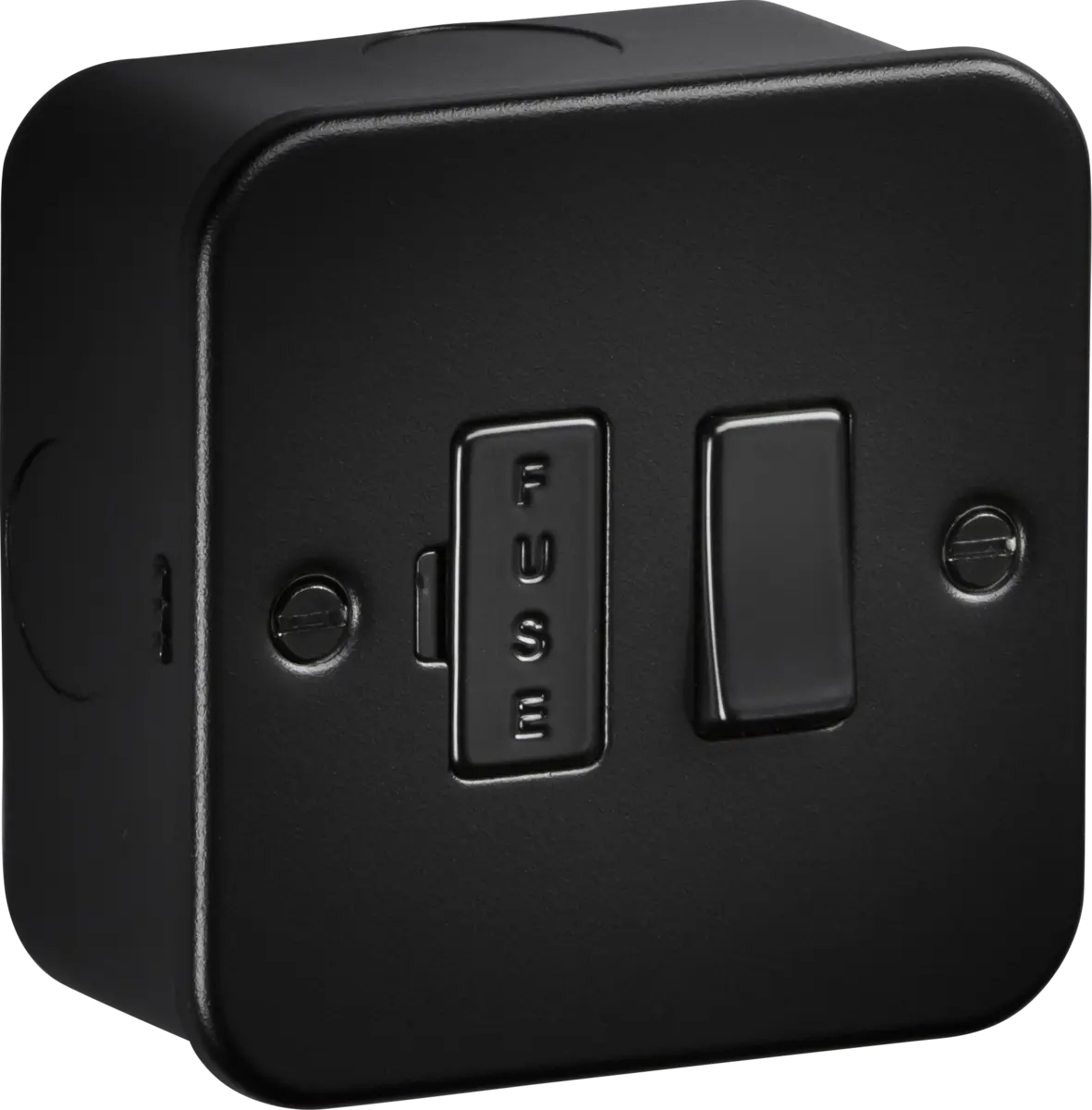 Knightsbridge Metal Clad Black 13A Switched Fused Spur – M6300TB Knightsbridge