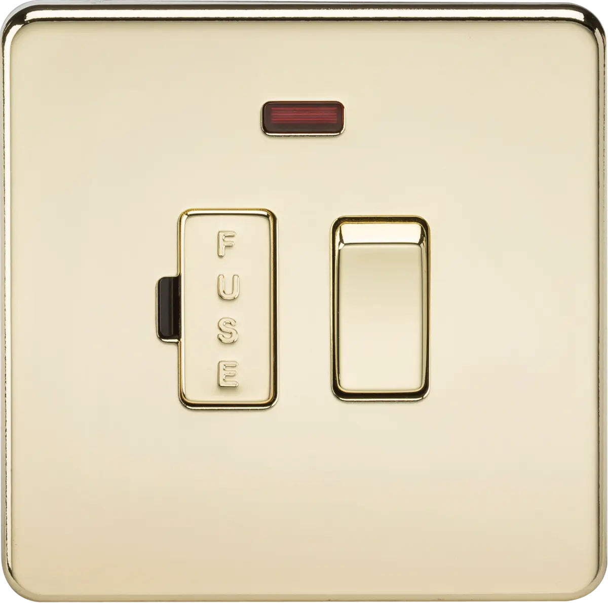 Knightsbridge 13A Switched Fused Spur Unit with Neon - Polished Brass – SF6300NPB