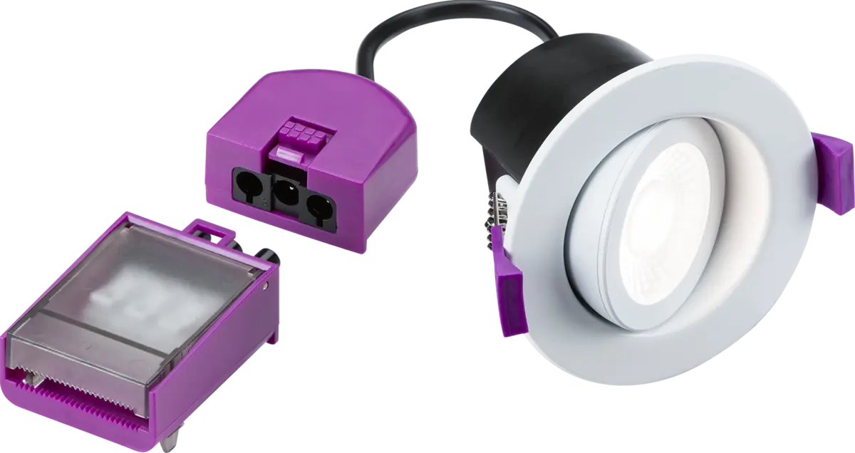 Knightsbridge SpektroLED Evo Tilt - Fire Rated IP65 Downlight with 2 x Wattage and 4 x CCT - White – SPKEVTW