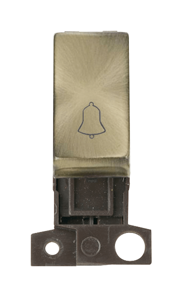 Click MiniGrid 1 Way Retractive Ingot 10A Switch 'Bell' - Antique Brass – MD005AB