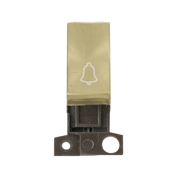 Click MiniGrid 1 Way Retractive Ingot 10A Switch 'Bell' - Satin Brass – MD005SB