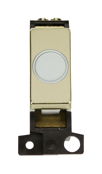 Click MiniGrid 20A Ingot Flex Outlet Module - White- Brass – MD017WHBR
