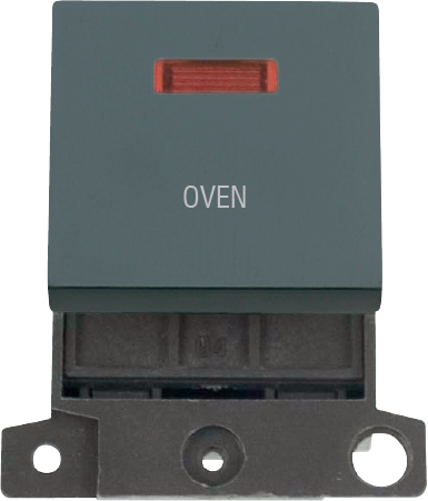 Click MiniGrid 20A DP INGT SW+NEON BK "OVEN" – MD023BK-OV
