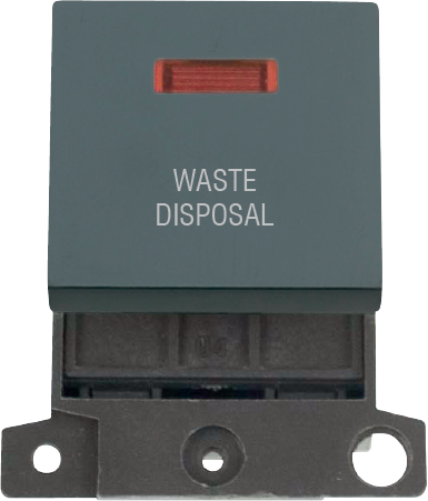 Click MiniGrid 20A DP INGT SW+NEON BK "WASTE DISPOSAL" – MD023BK-WD