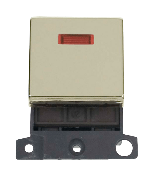 Click MiniGrid 20A DP Ingot Switch With Neon - Brass – MD023BR