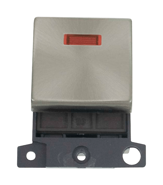Click MiniGrid 20A DP Ingot Switch With Neon - Brushed Stainless Steel – MD023BS