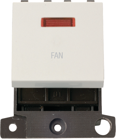 Click MiniGrid 20A DP INGT SW+NEON PW "FAN" – MD023PW-FN