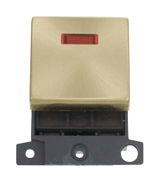 Click MiniGrid 20A DP Ingot Switch With Neon - Satin Brass – MD023SB
