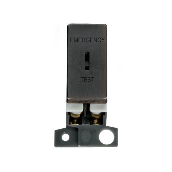 Click MiniGrid MINIGRID 10AX 2 WAY EMERGENCY TEST KEY SWITCH MODULE - METAL MATT BRONZE SWITCH – MD029BZ