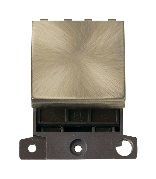 Click MiniGrid 32A DP Ingot Switch Module - Antique Brass – MD032AB