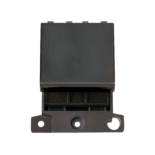 Click MiniGrid MINIGRID 32A DOUBLE POLE SWITCH MODULE WITH NEON - METAL MATT BRONZE SWITCH – MD032BZ