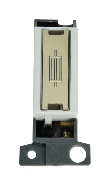 Click MiniGrid 13A Fused Ingot FCU Modul - White - Brass – MD047WHBR