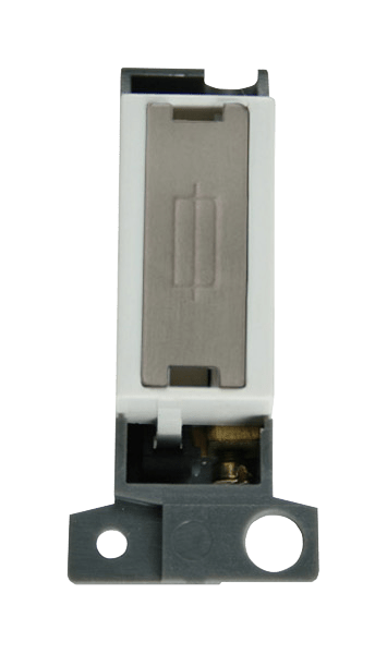 Click MiniGrid 13A Fused Ingot FCU Modul - White - Stainless Steel – MD047WHSS
