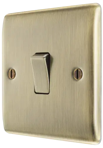 BG Antique Brass Light Switch Single 16AX - NAB12 BG (British General)